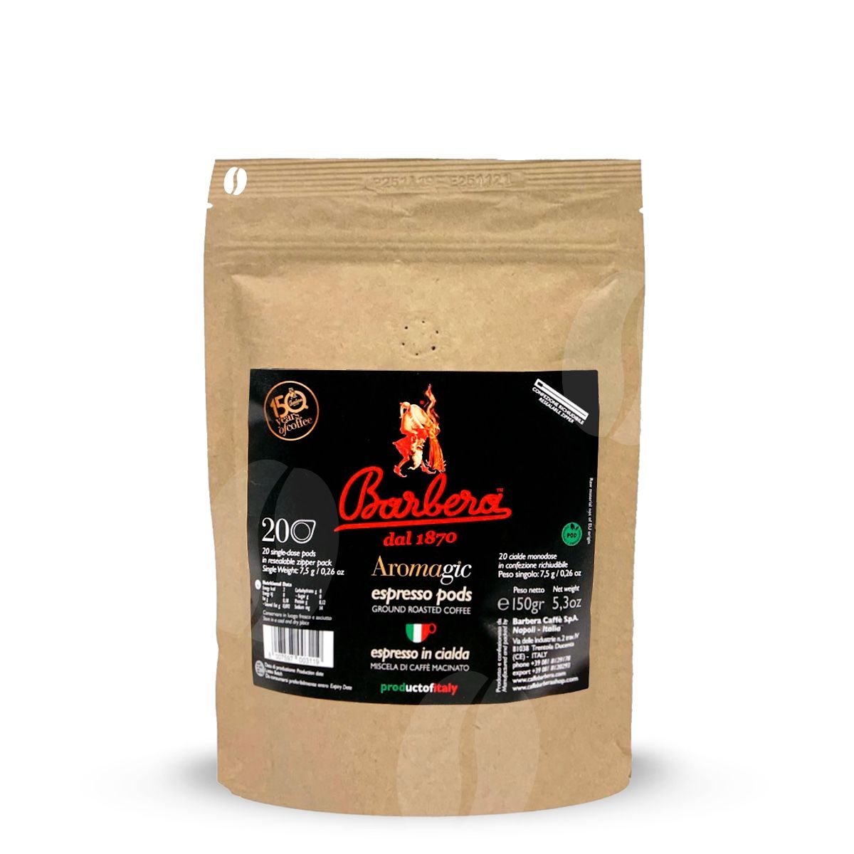 Caffè Barbera AroMagic ESE Serving Caffè Barbera AroMagic ESE Serving